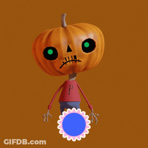 Pumpkin Head Cartoon Saying My Sweet Love GIF