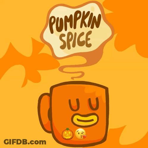 Pumpkin Head Holding Starbucks Coffee GIF