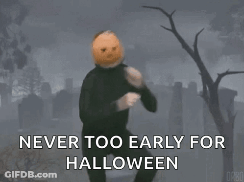 Pumpkin Man Dancing Never Too Early For Halloween GIF
