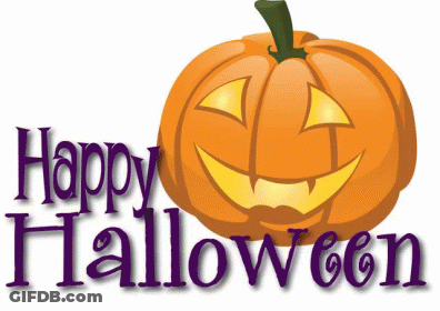 Pumpkin Saying Happy Halloween GIF
