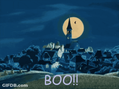Pumpkin With Carved Face Saying Boo GIF