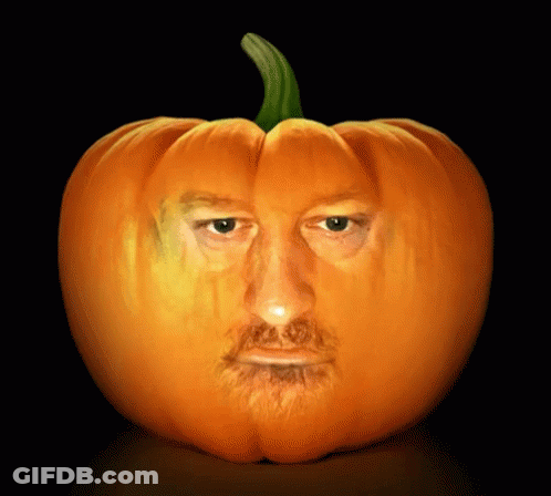 Pumpkin With Carved Man Face GIF