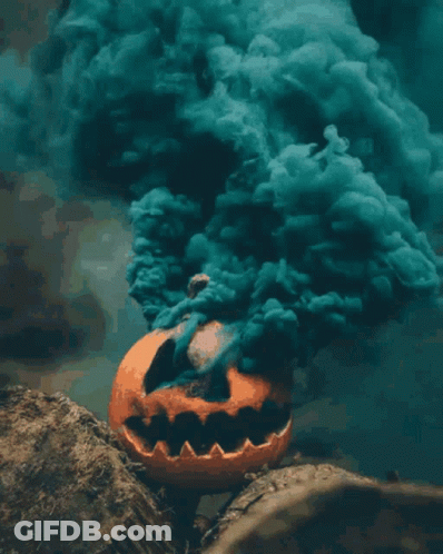 Pumpkin With Smoke Coming Out GIF