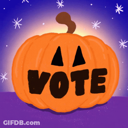 Pumpkin With Vote Face GIF