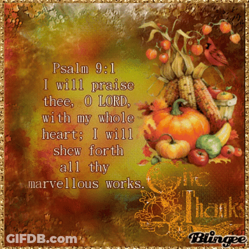 Pumpkins And Corn On The Cob With Bible Verse GIF