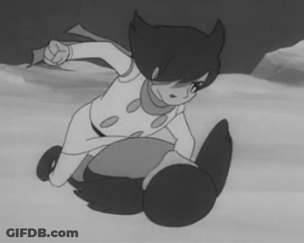 Punch In The Face Cyborg009 Penguin Black And White GIF