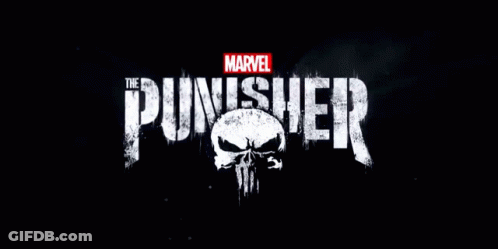 Punisher Logo On Black Background GIF