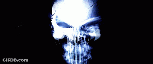 Punisher Skull Poster With Blood GIF