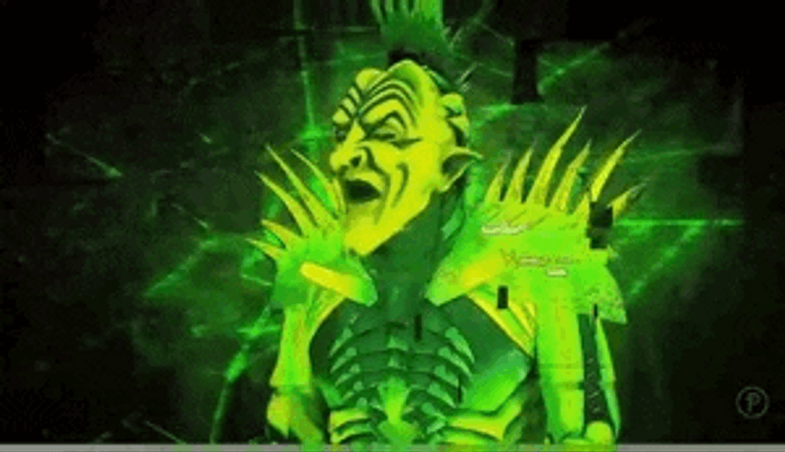Punk Rocker Goblin Neon Green Cave GIF