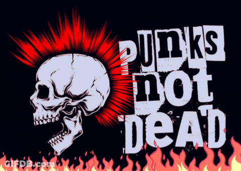 Punks Not Dead Skull Poster GIF