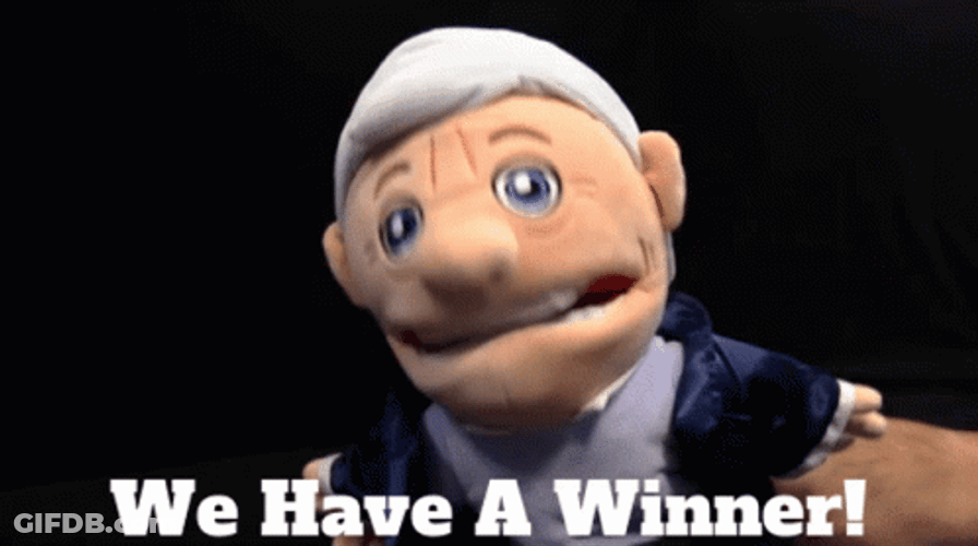 Puppet Announcing Winning Team Meme GIF