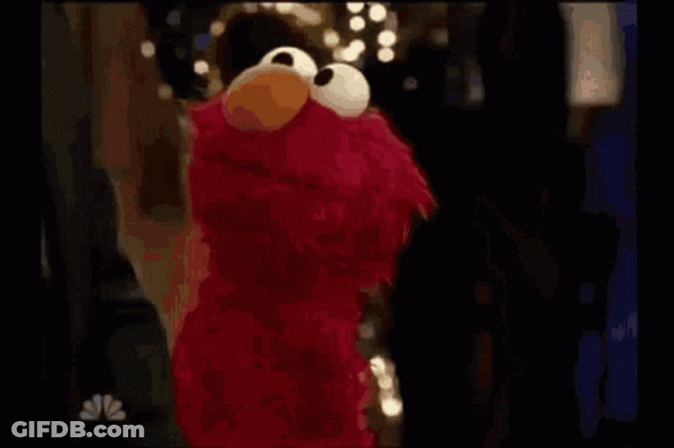 Puppet Elmo Walking Away GIF