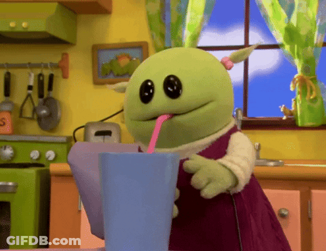 Puppet Enjoy Sipping Milkshake GIF