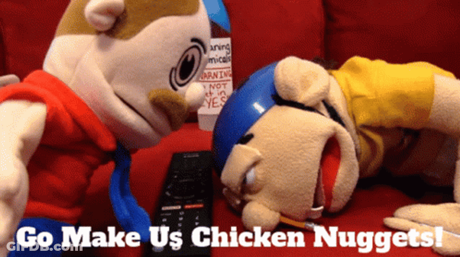 Puppet Getting Wild Over Nuggets Meme GIF