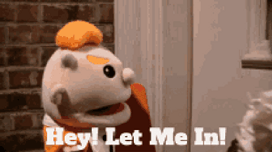 Puppet Hey Let Me In GIF