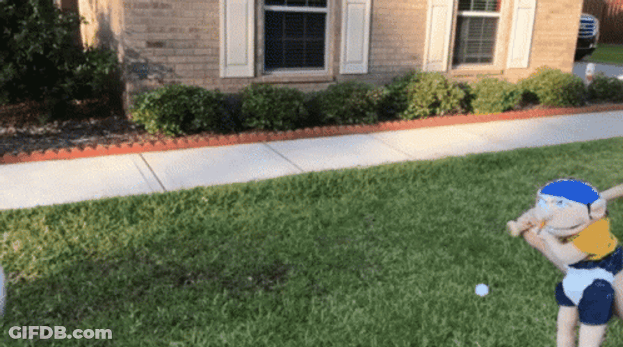Puppet Hitter Baseball Bat GIF