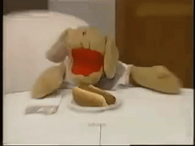 Puppet Makes Me Want A Hot Dog GIF