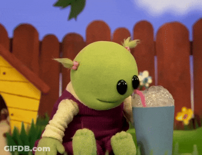 Puppet Milkshake Bubbles GIF
