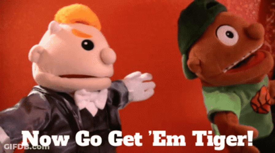 Puppet Now Go Get Em Tiger GIF