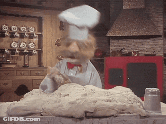 Puppet Passing Out Baking GIF