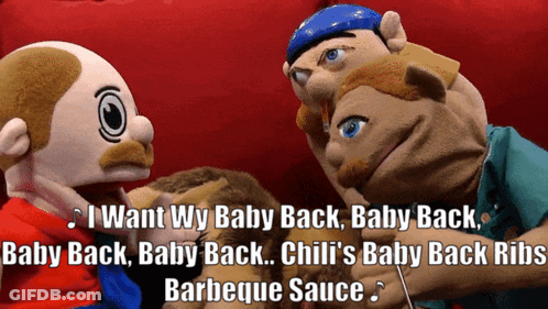 Puppet Saying I Want My Baby Back GIF