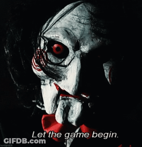 Puppet Saying Let The Game Begin GIF