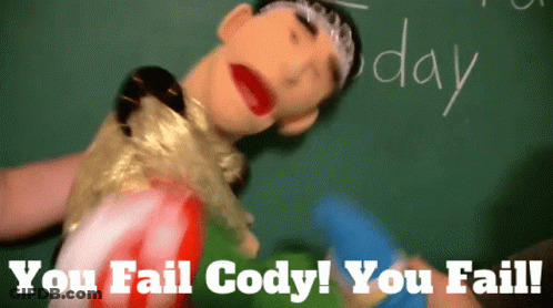 Puppet Saying You Fail Cody GIF