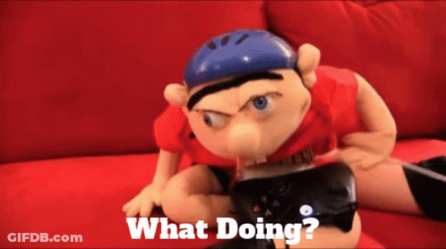 Puppet Sitting On Red Couch Saying What Doing GIF