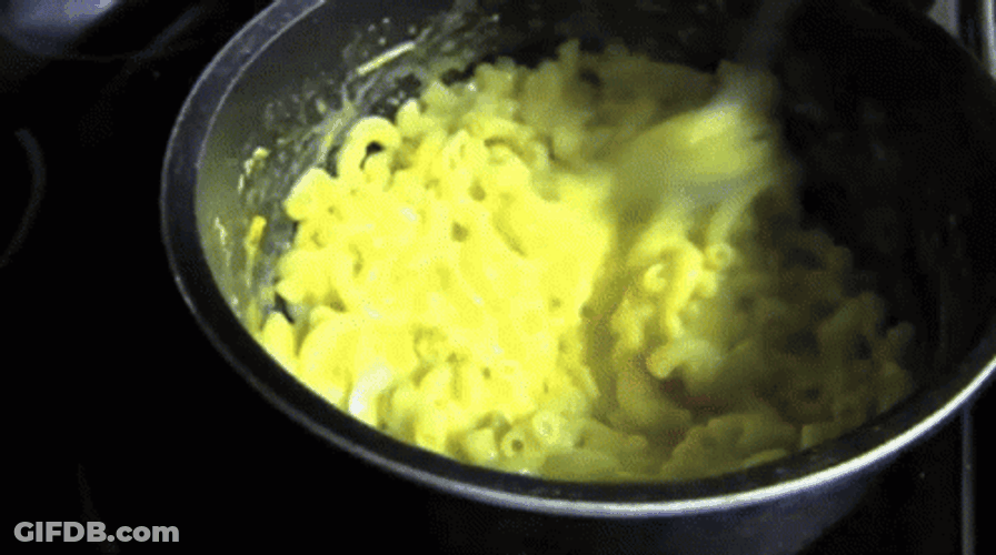 Puppet Stirring Mac N Cheese GIF