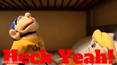 Puppet With Heck Yeah Poster GIF
