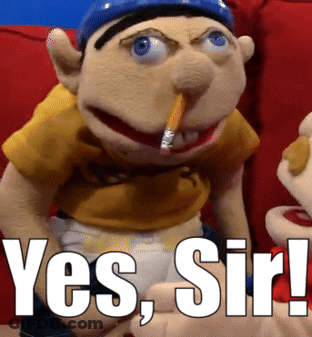 Puppet With Pencil In Mouth Yes Sir GIF