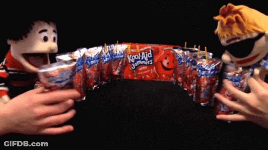 Puppets Drinking Kool Aid GIF