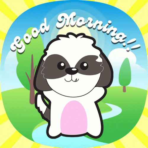 Puppy Animated Good Morning Monday Vibe GIF