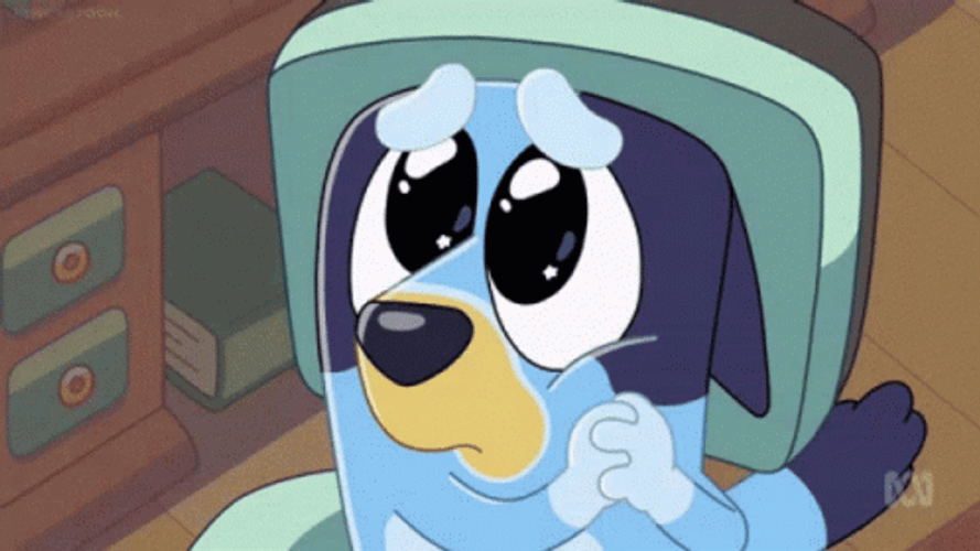 Puppy Dog Eyes Bluey Giving Face GIF