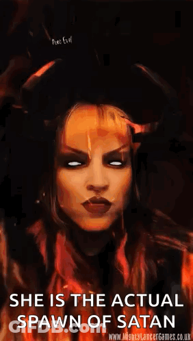 Pure Evil She Is Spawn Of Satan Poster GIF