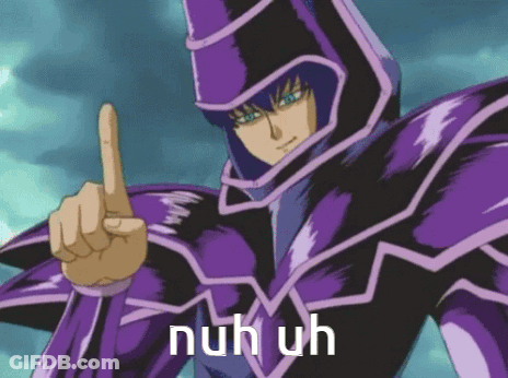 Purple And Black Cartoon Saying Nuh Uh GIF