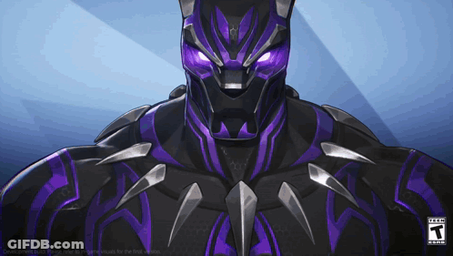Purple And Black Superhero With T GIF