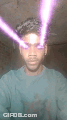 Purple And Blue Background With Rainbow Pyramid GIF