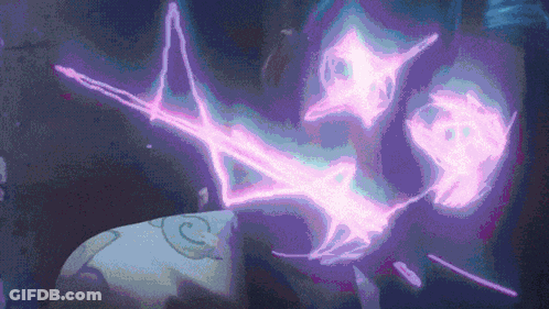 Purple And Blue Background With Shark Drawing GIF