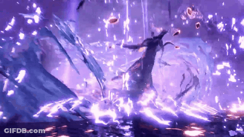 Purple And Blue Background With Tree GIF