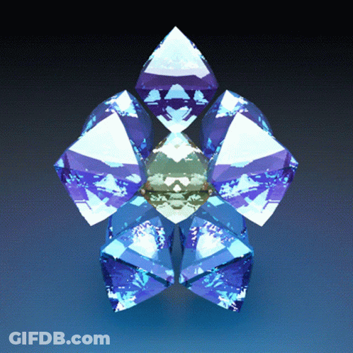 Purple And Blue Crystal Flower GIF
