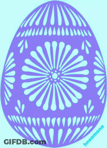 Purple And Blue Easter Egg With Name Hnsama GIF