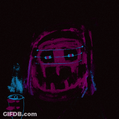 Purple And Blue Face With Braces GIF
