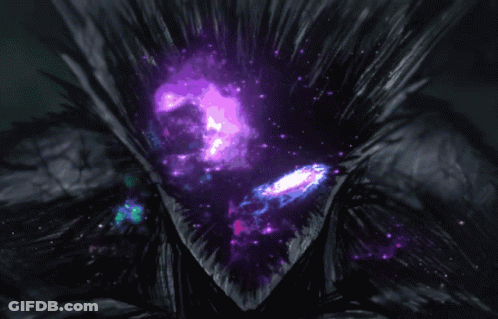 Purple And Blue Galaxy In Background Of Painting GIF