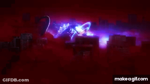 Purple And Blue Light Coming Out Of Ground GIF