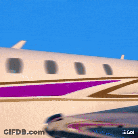 Purple And Gold Airplane Love Island AU GIF