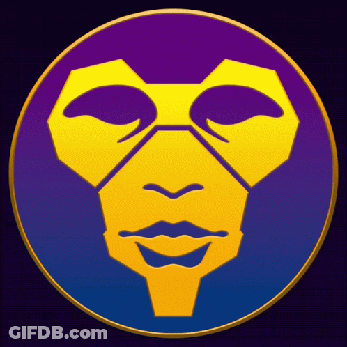 Purple And Gold Circle With Yellow Face GIF