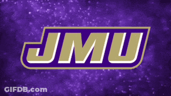 Purple And Gold JMU Logo On Starry Background GIF