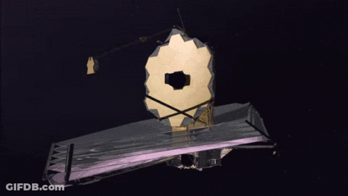 Purple And Gold Object With Hole In Space GIF