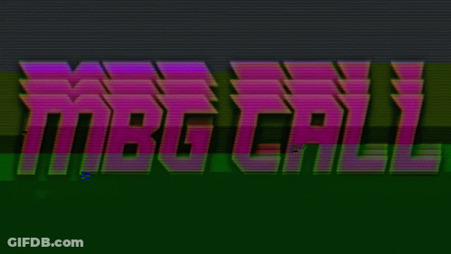 Purple And Green Text That Says Mbc On A Green Background GIF